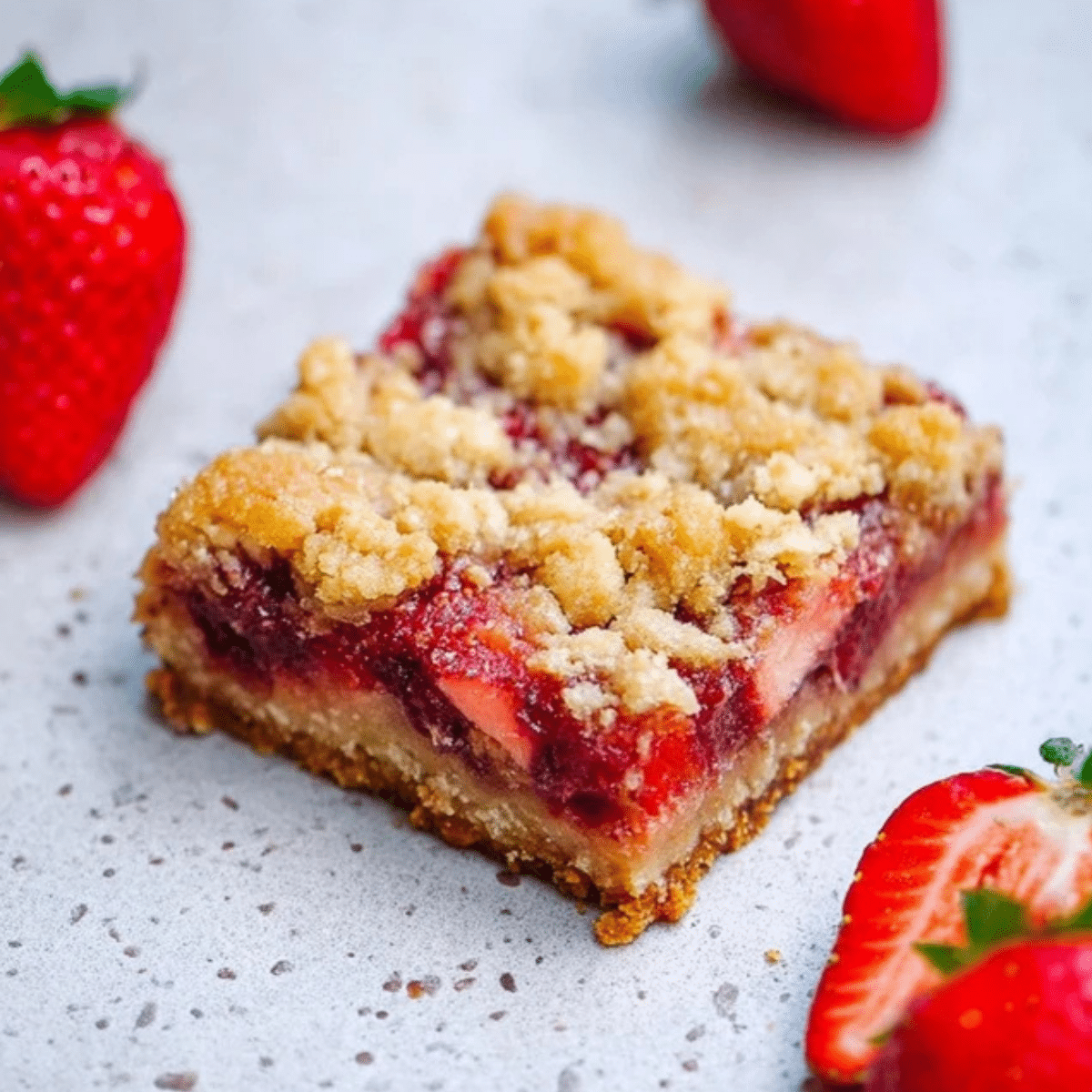 Strawberry Oatmeal Crumble Bars