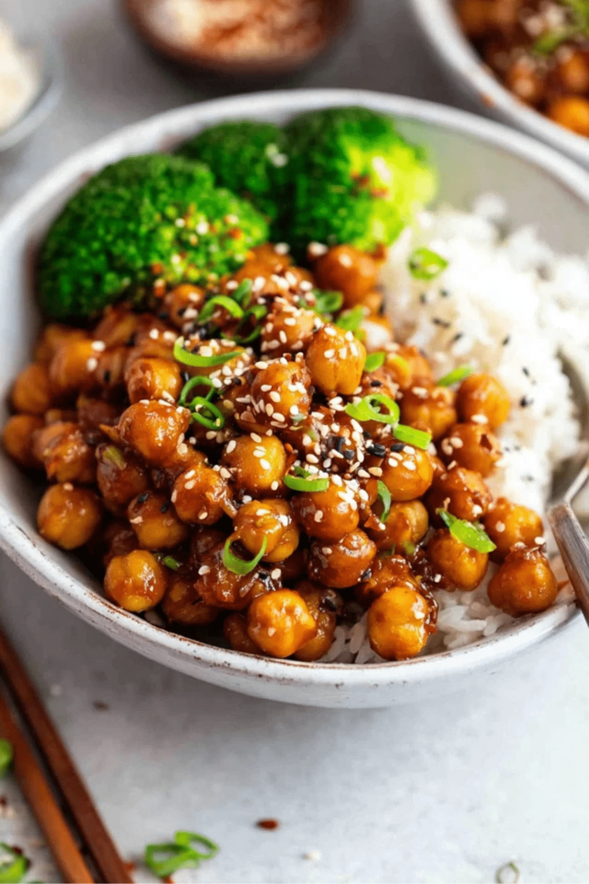 Vegan Sticky Sesame Chickpeas
