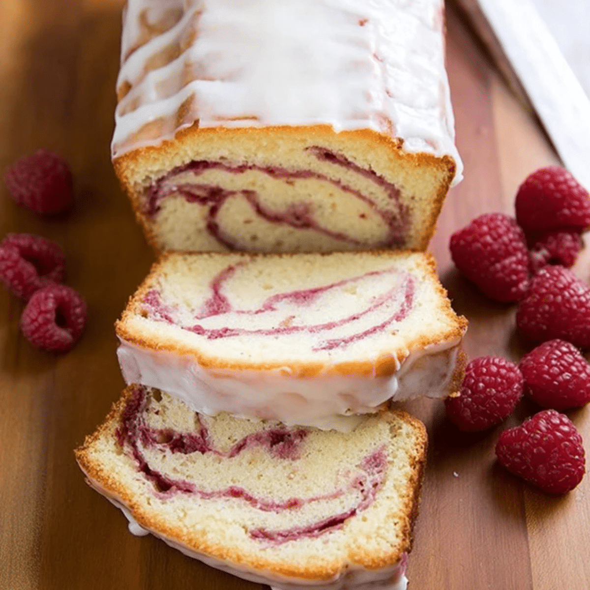 Yogurt Cake with Raspberry Swirl