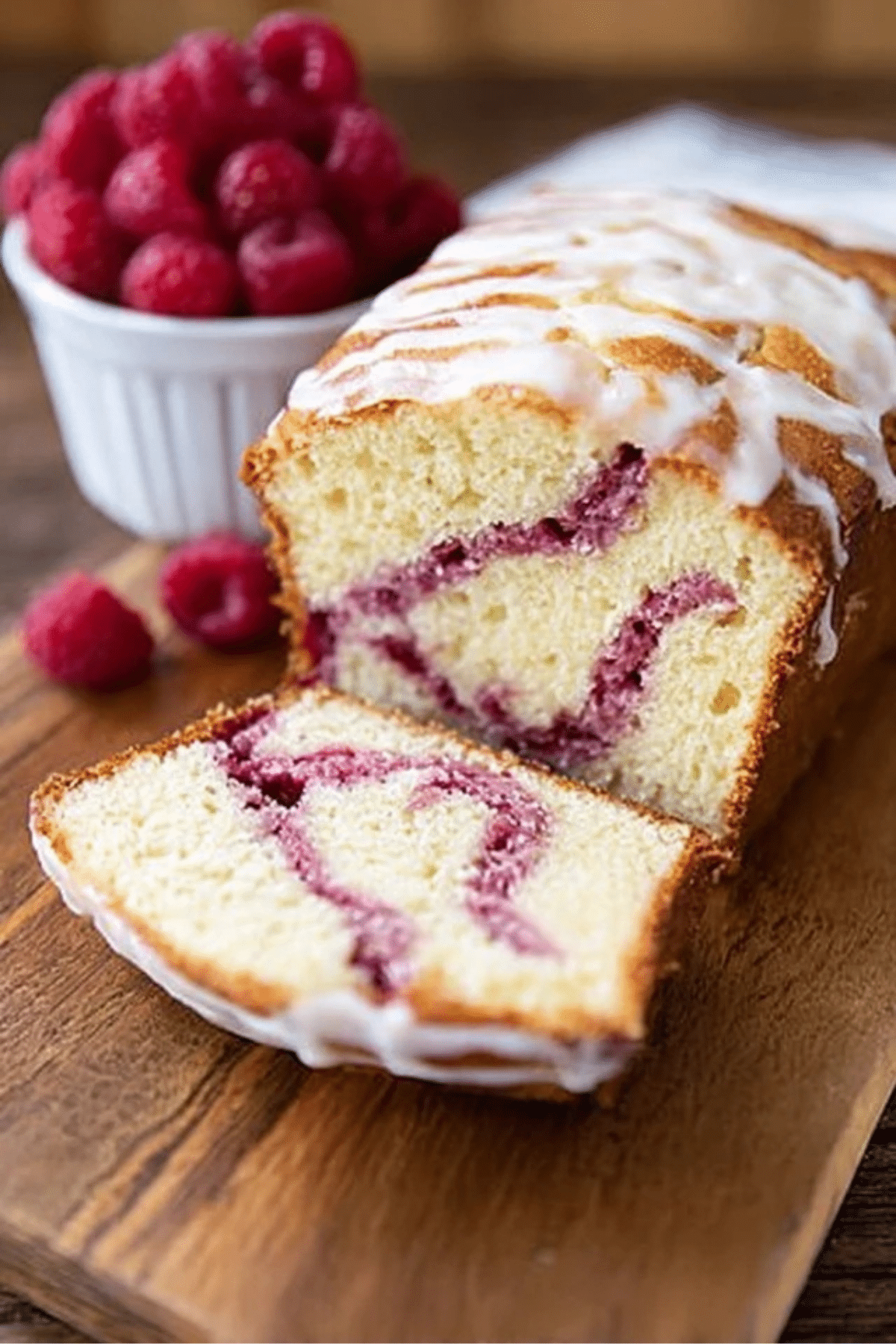 Yogurt Cake with Raspberry Swirl