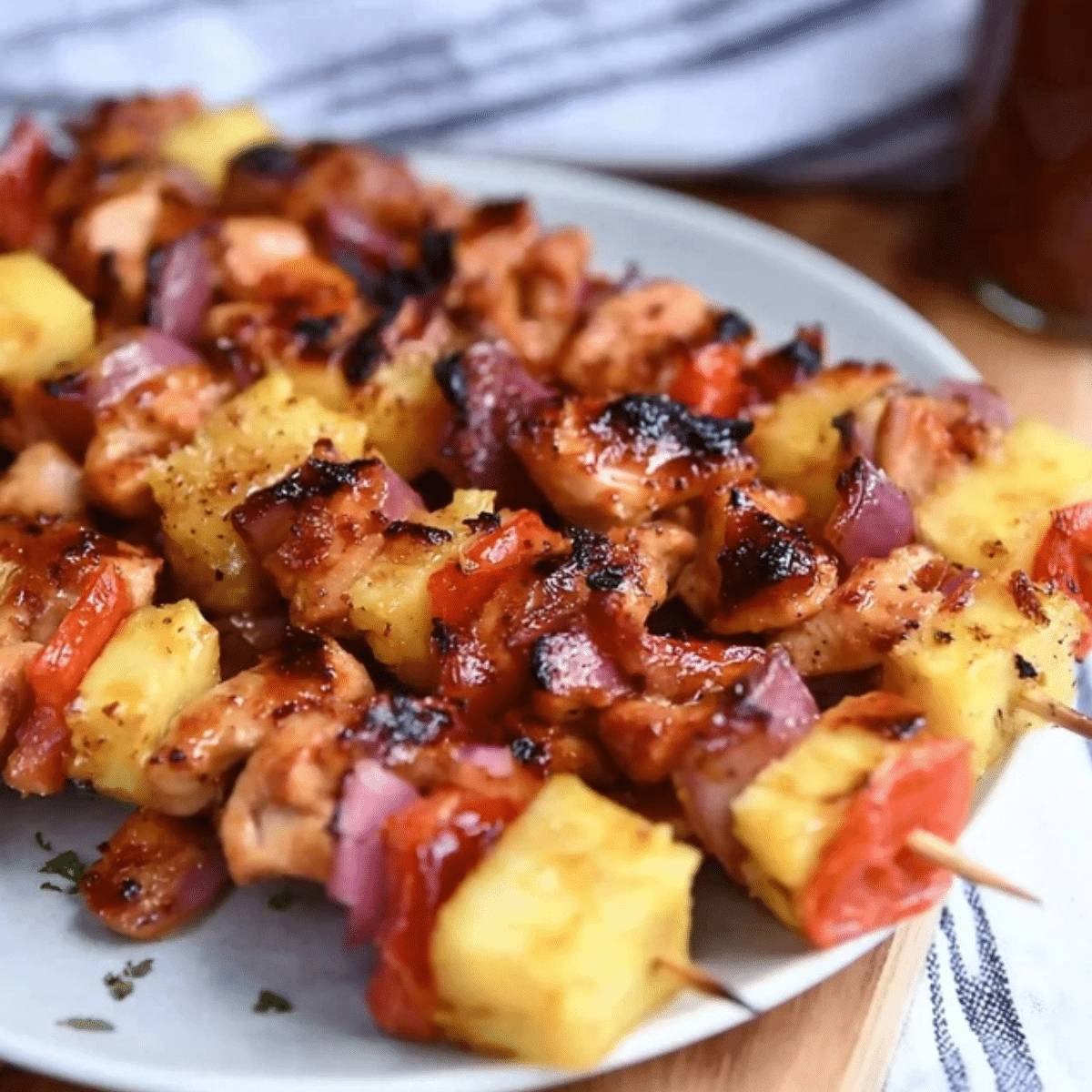 bbq pineapple chicken kabobs