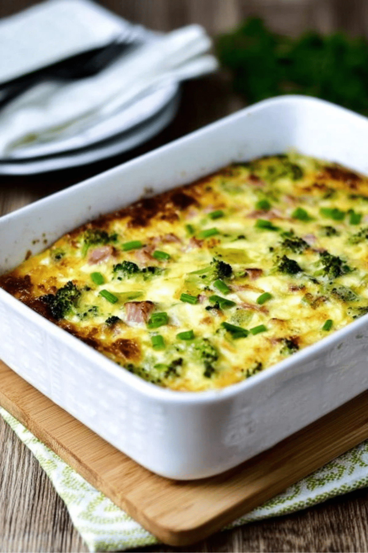 broccoli ham mozzarella egg bake