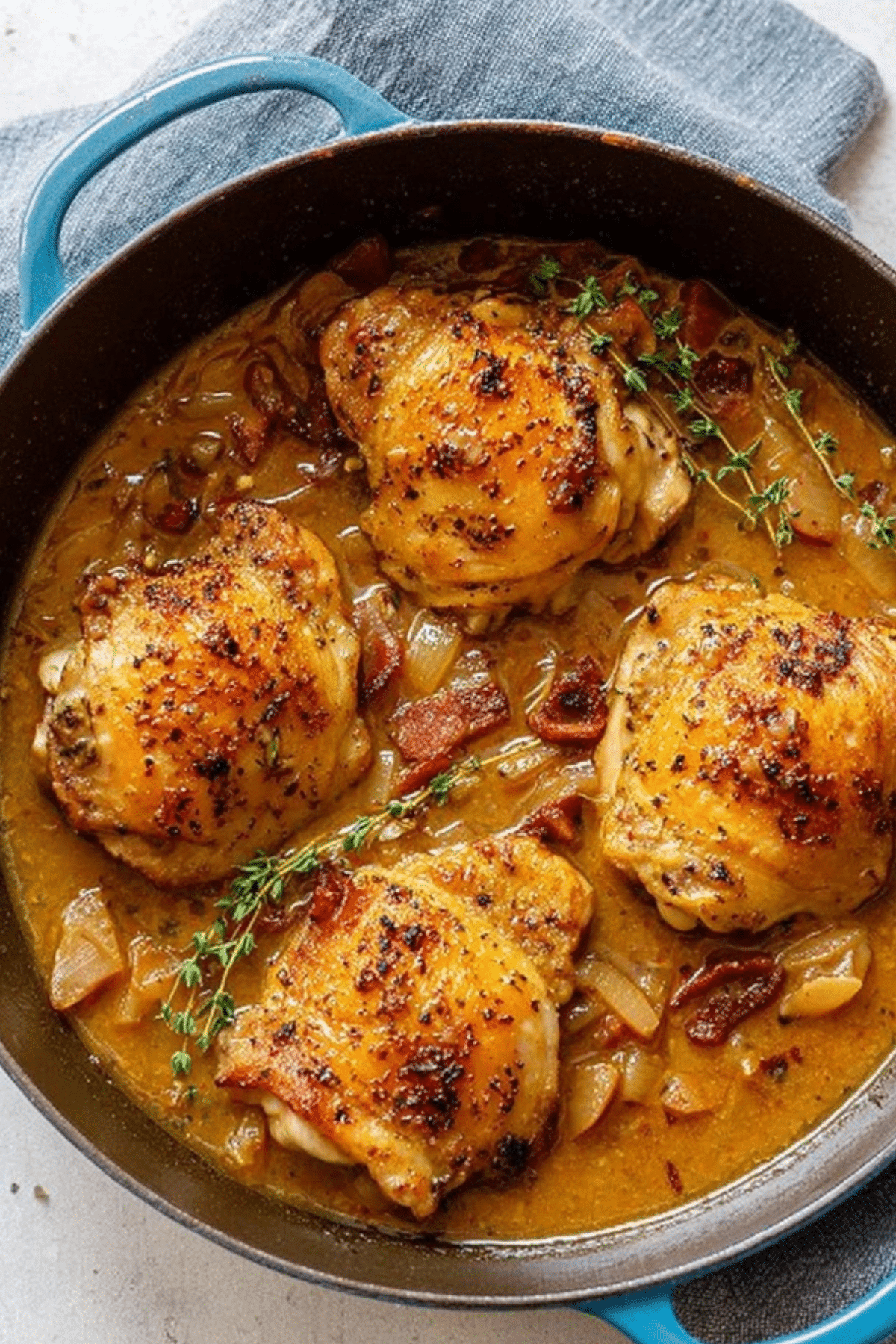 Braised Apple Cider Chicken Thighs