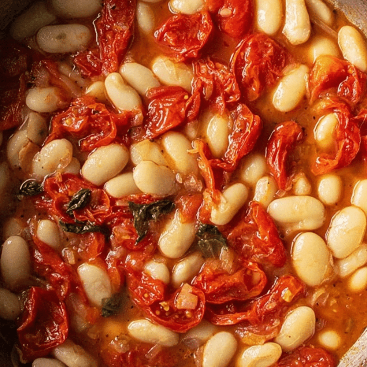 Burst Tomato Basil Butter Beans