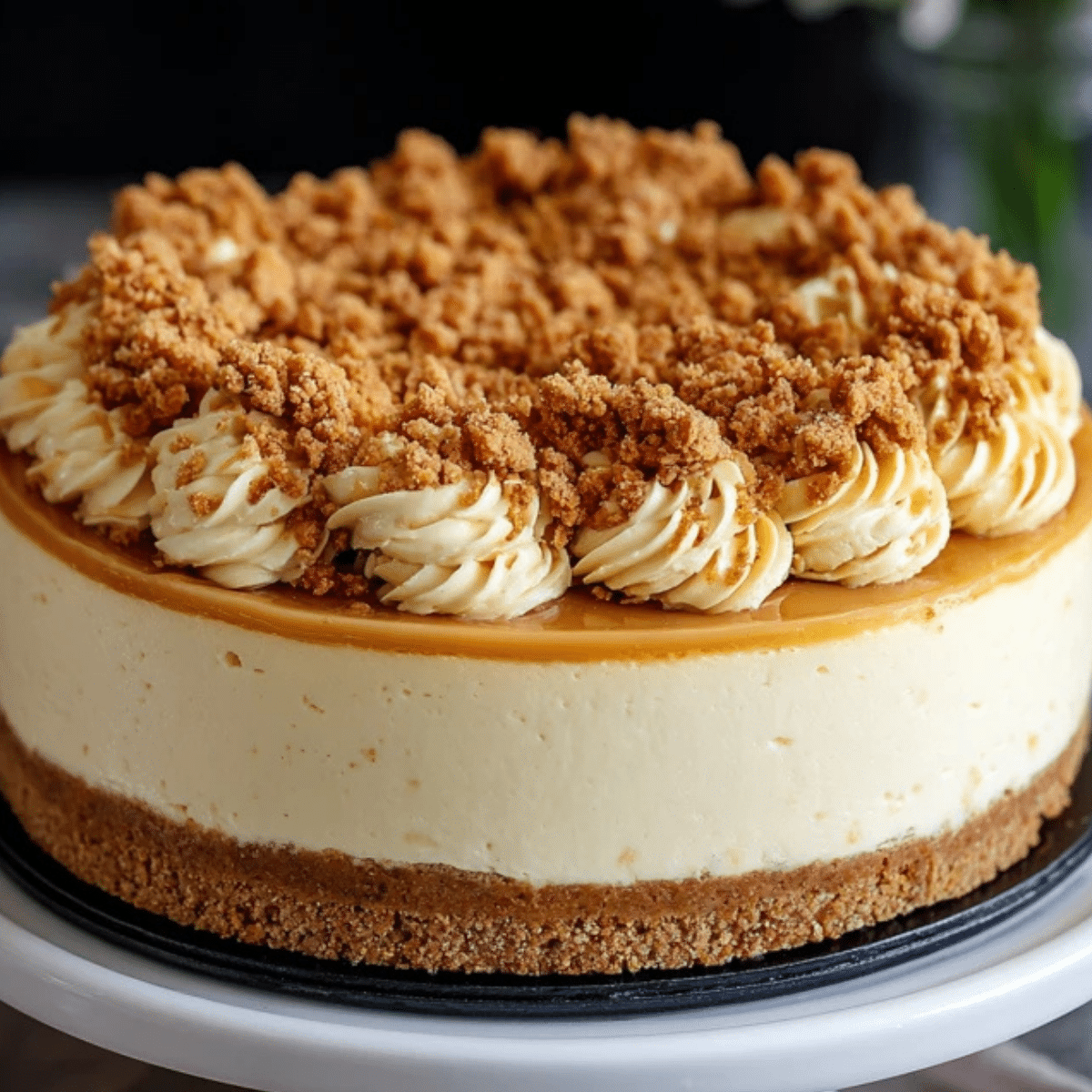 Butterscotch Cheesecake with a Buttery Crumble