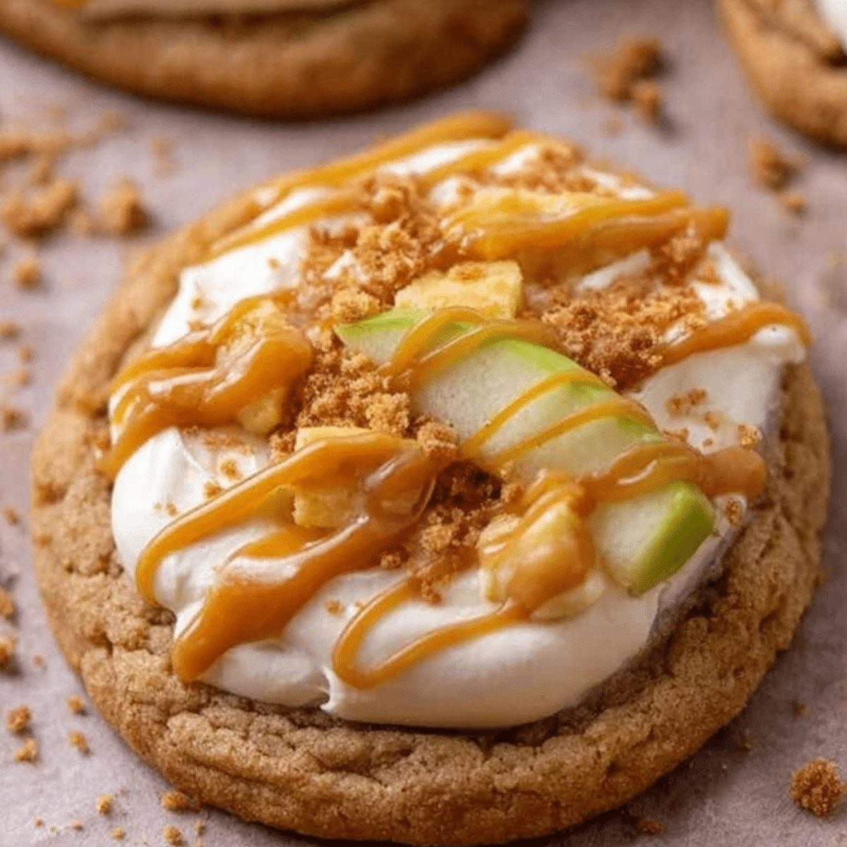 Caramel Crumbl Apple Cookies