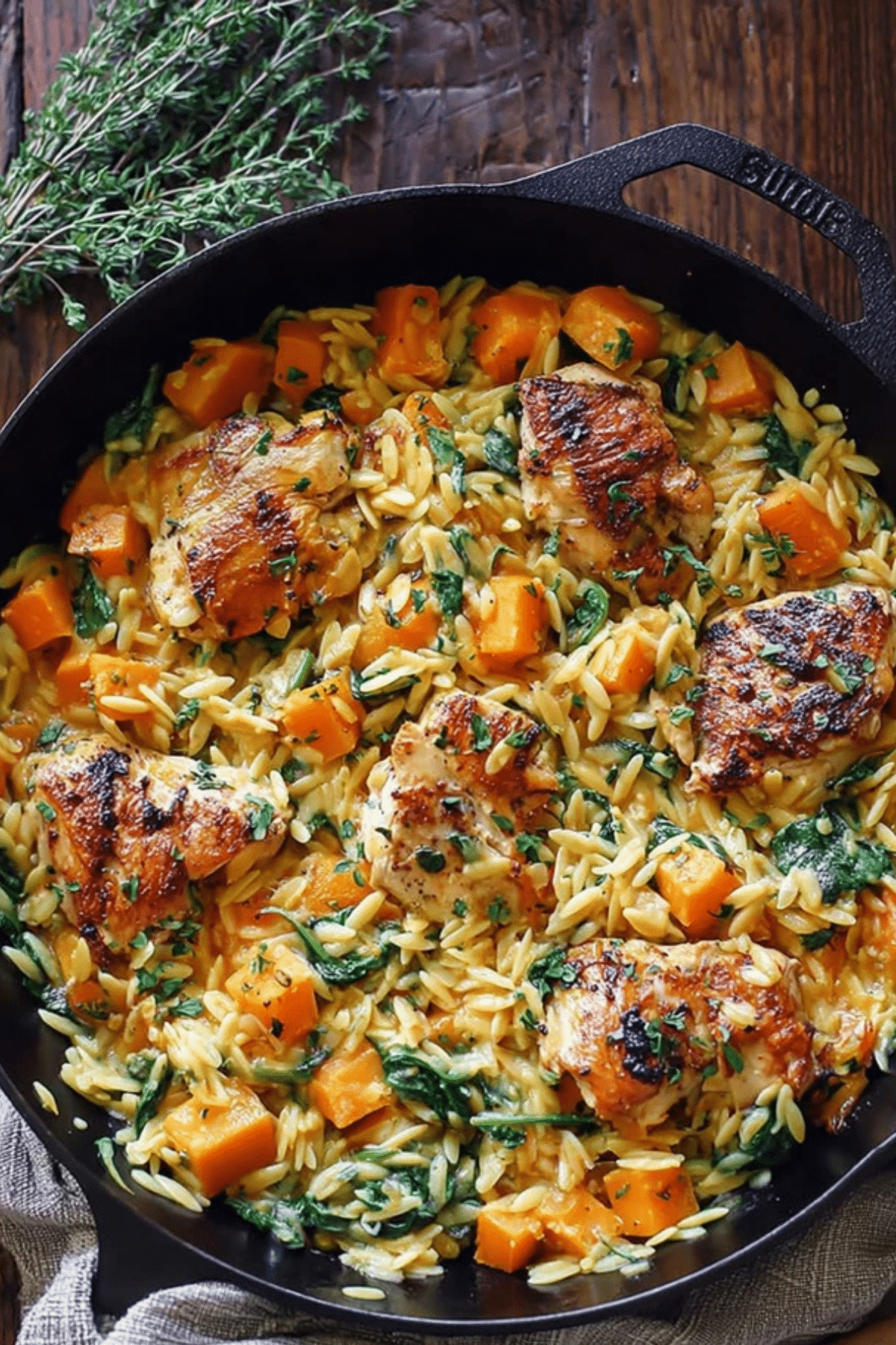 Chicken Orzo with Butternut Squash