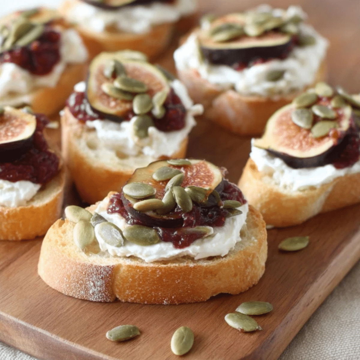 Fig and Pumpkin Seed Bruschetta