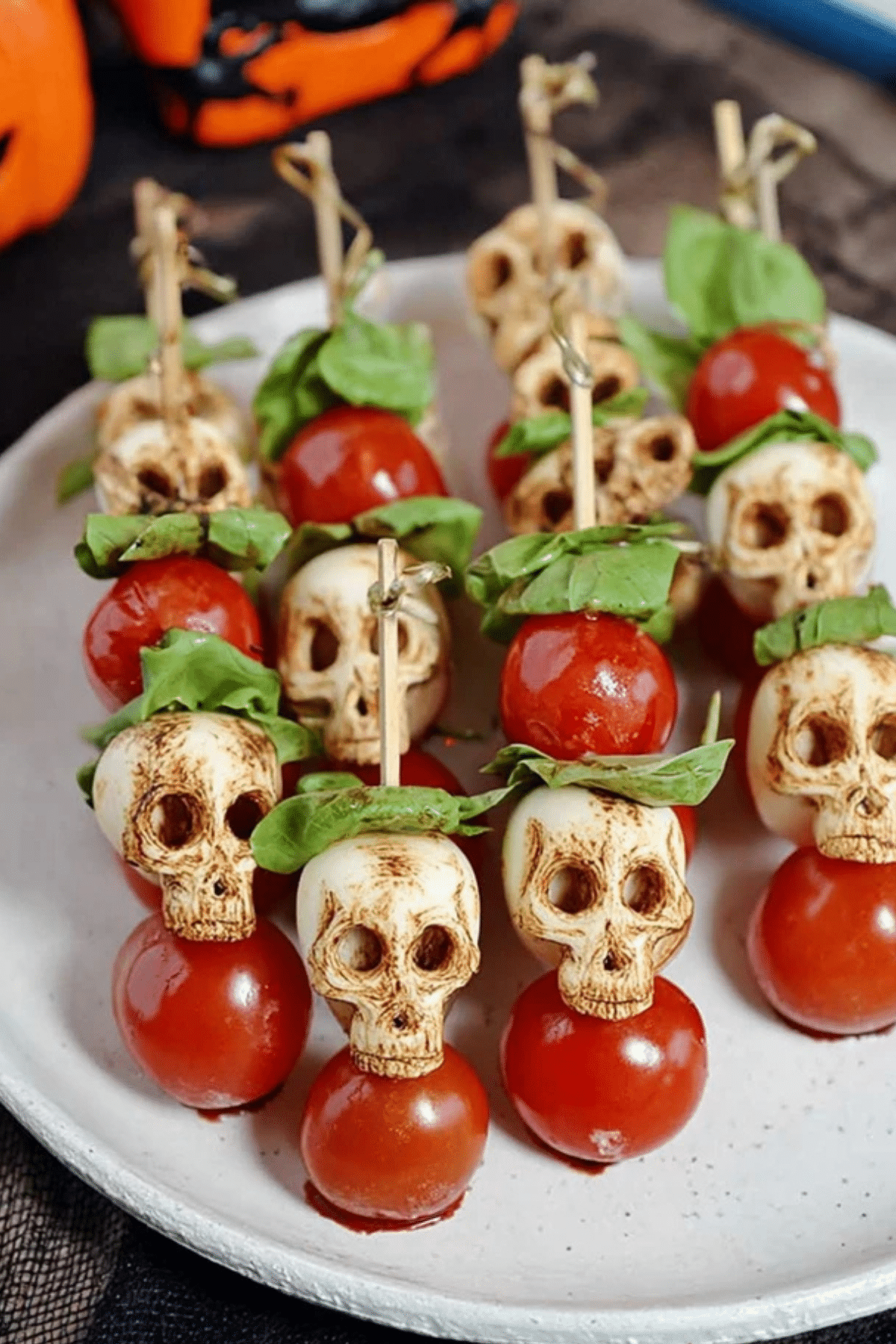 Halloween Caprese Salad Skewers