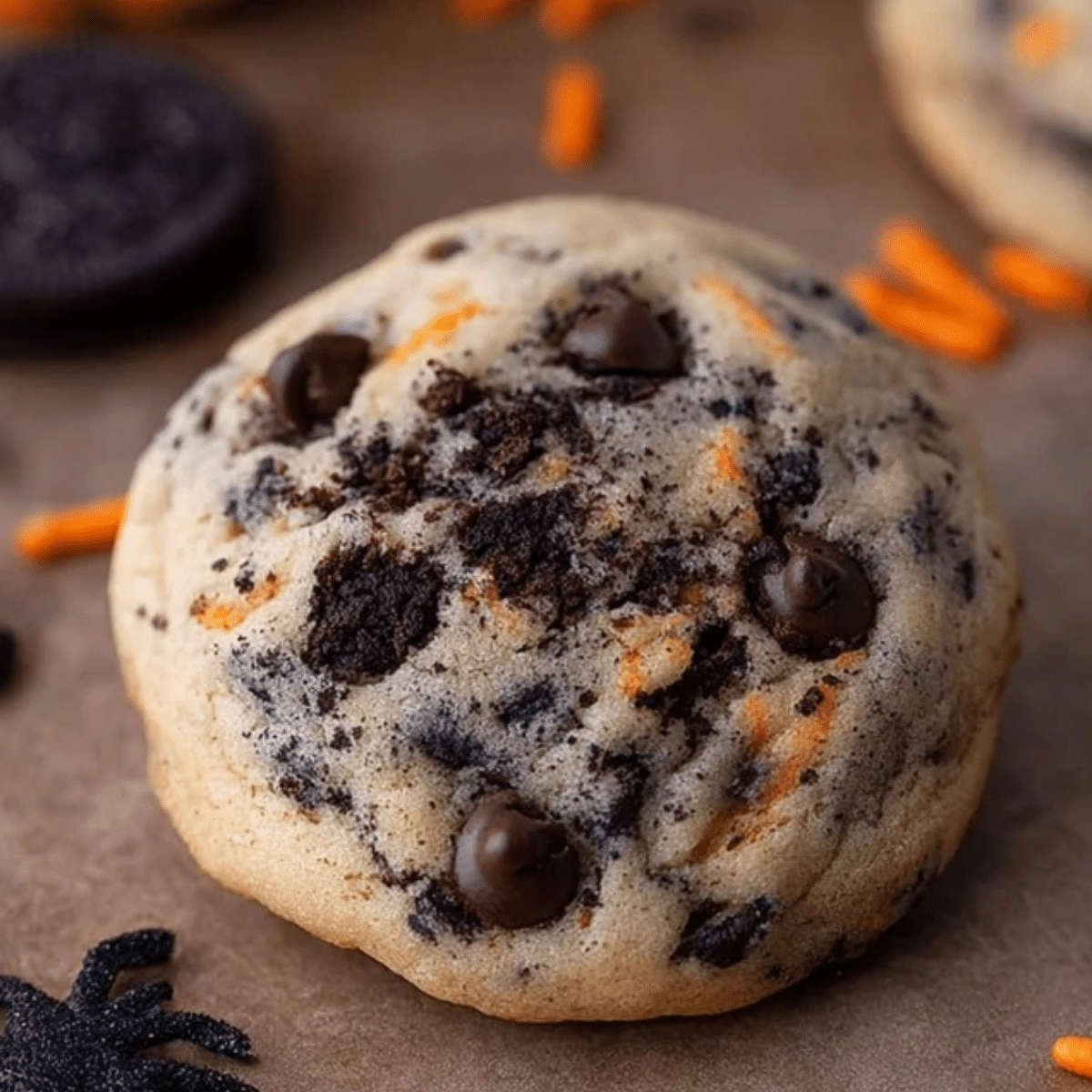Halloween Oreo Stuffed Chocolate Chip Cookies