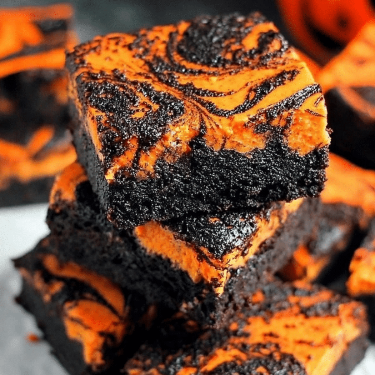 Halloween Swirl Cream Cheese Brownies