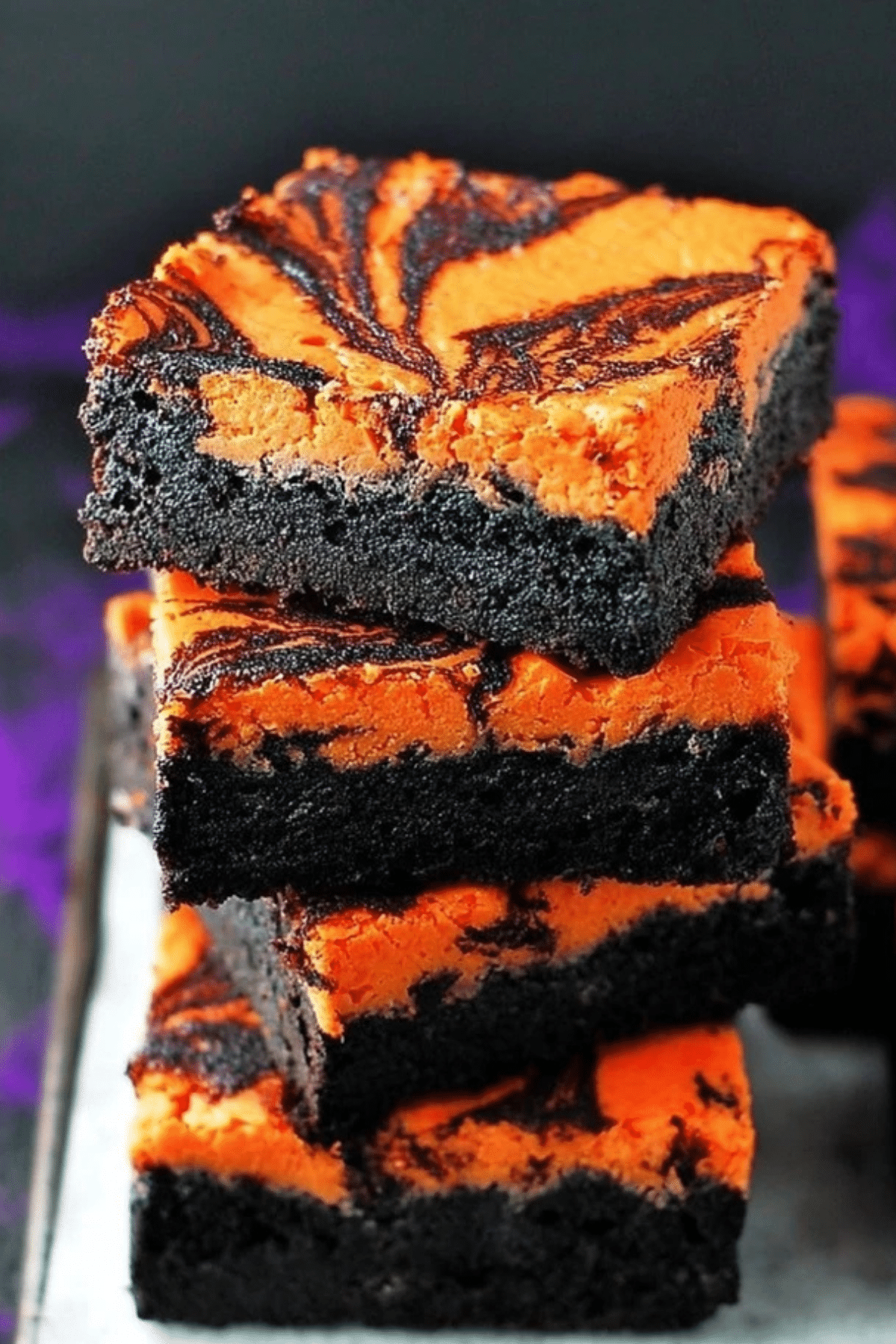 Halloween Swirl Cream Cheese Brownies