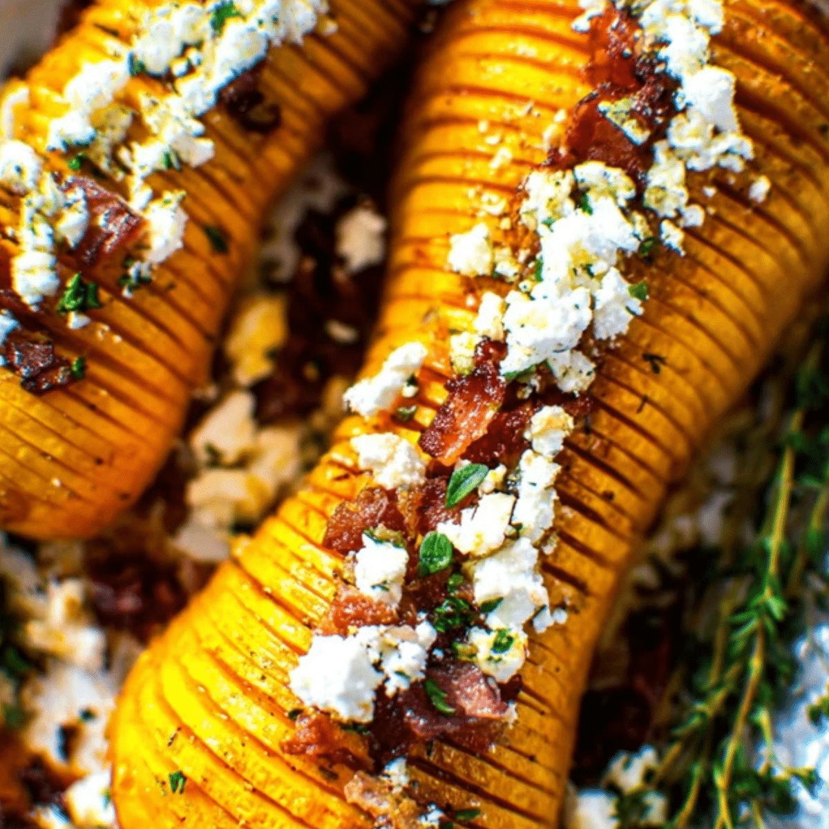 Loaded Hasselback Butternut Squash