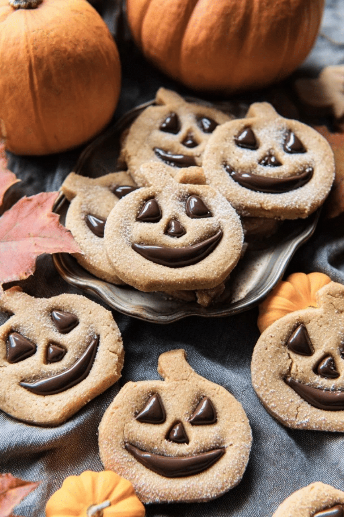 Milk Chocolate Stuffed Jack-O’-Lantern Cookies