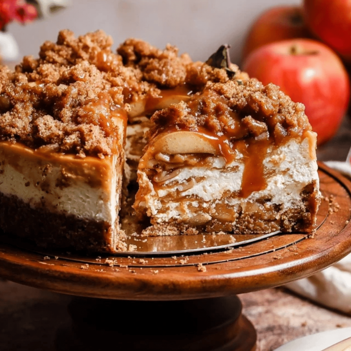 Salted Caramel Apple Pie Cheesecake