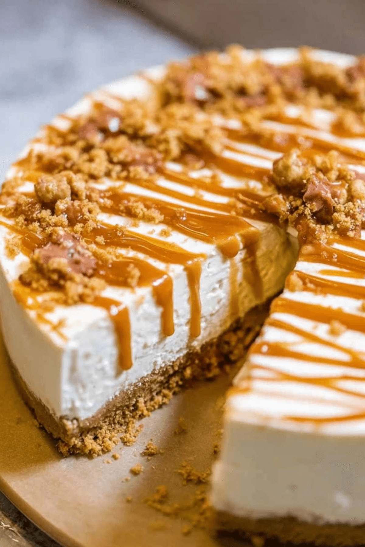 Salted Caramel No Bake Cheesecake