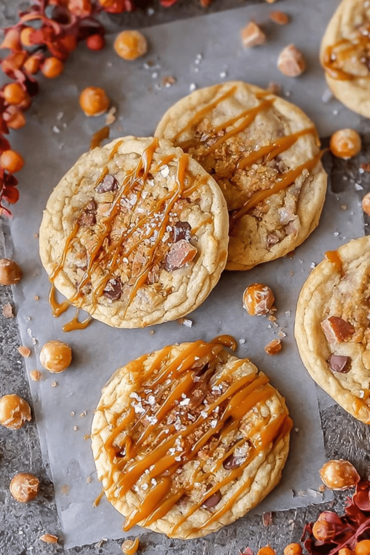 Salted Caramel Toffee Cookies