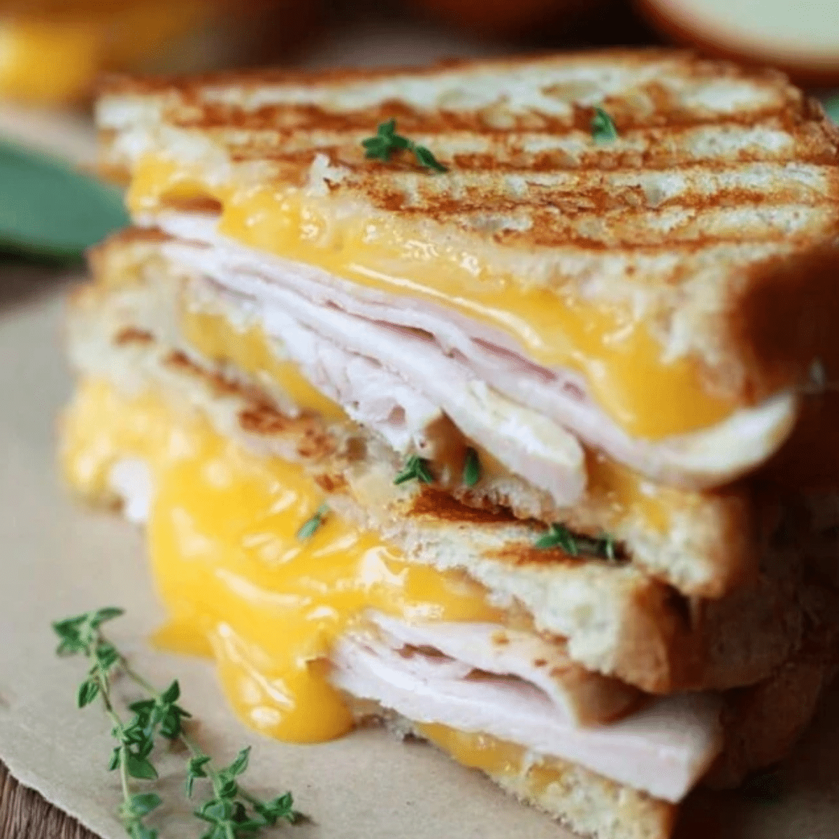 Turkey Apple and Cheddar Panini