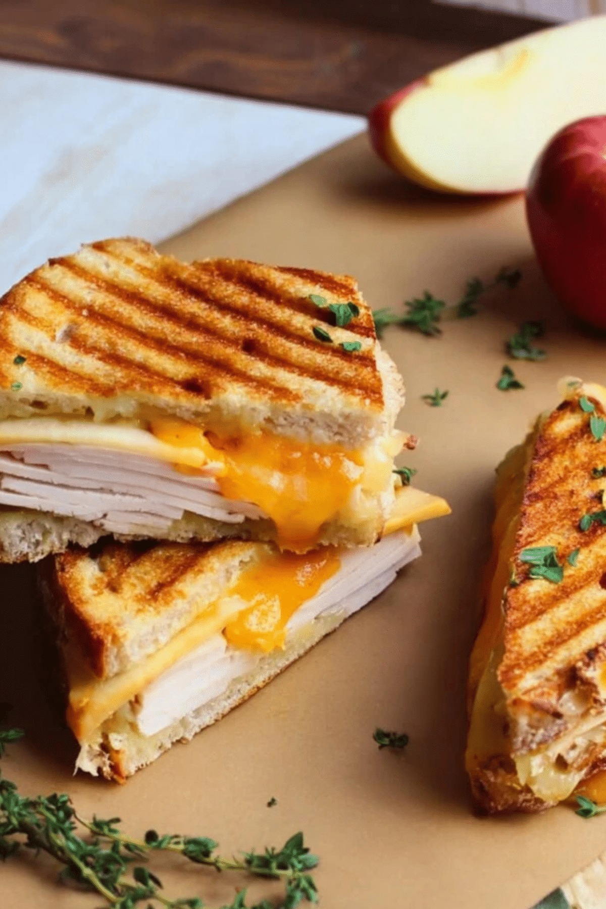 Turkey Apple and Cheddar Panini