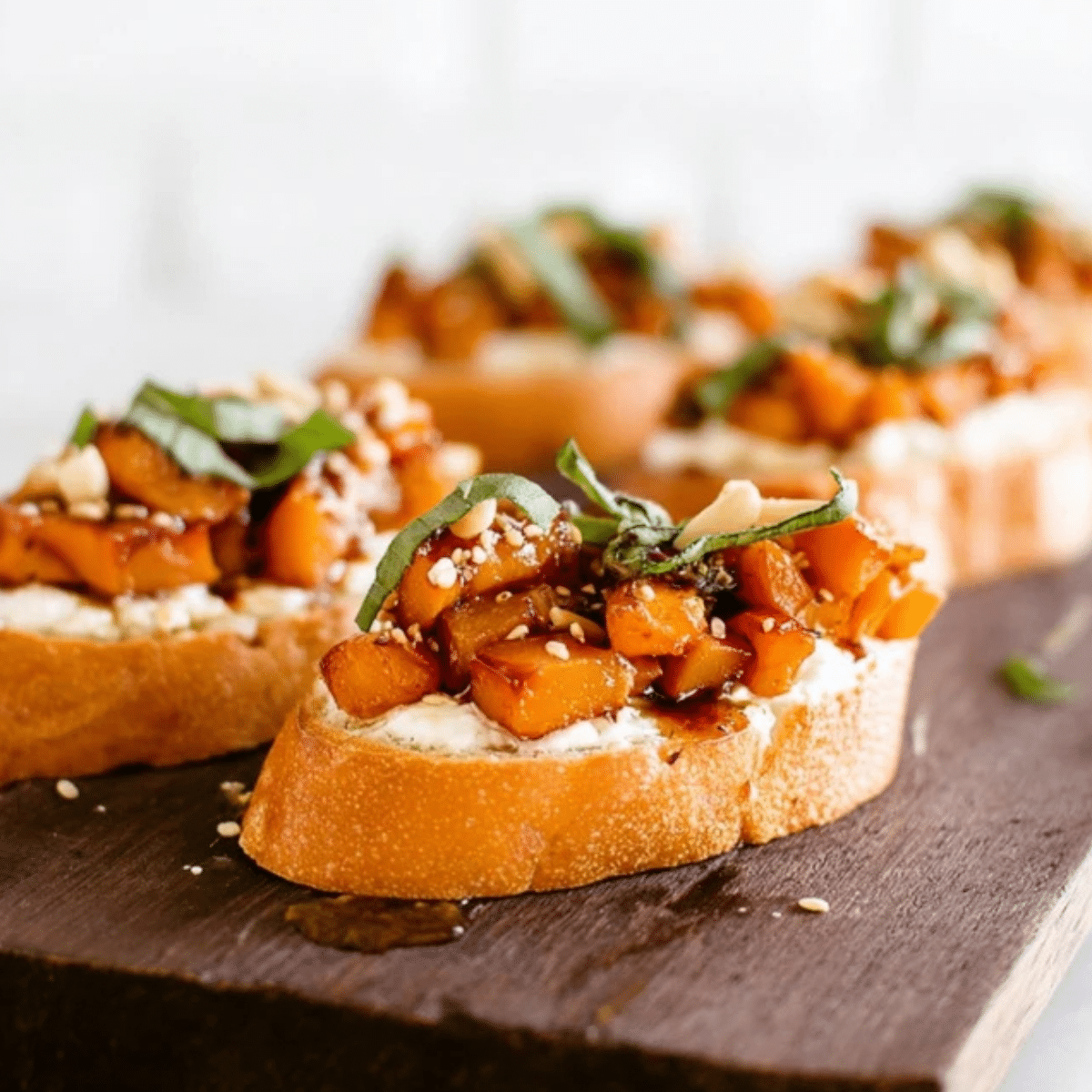 Whipped Goat Cheese Butternut Squash Bruschetta