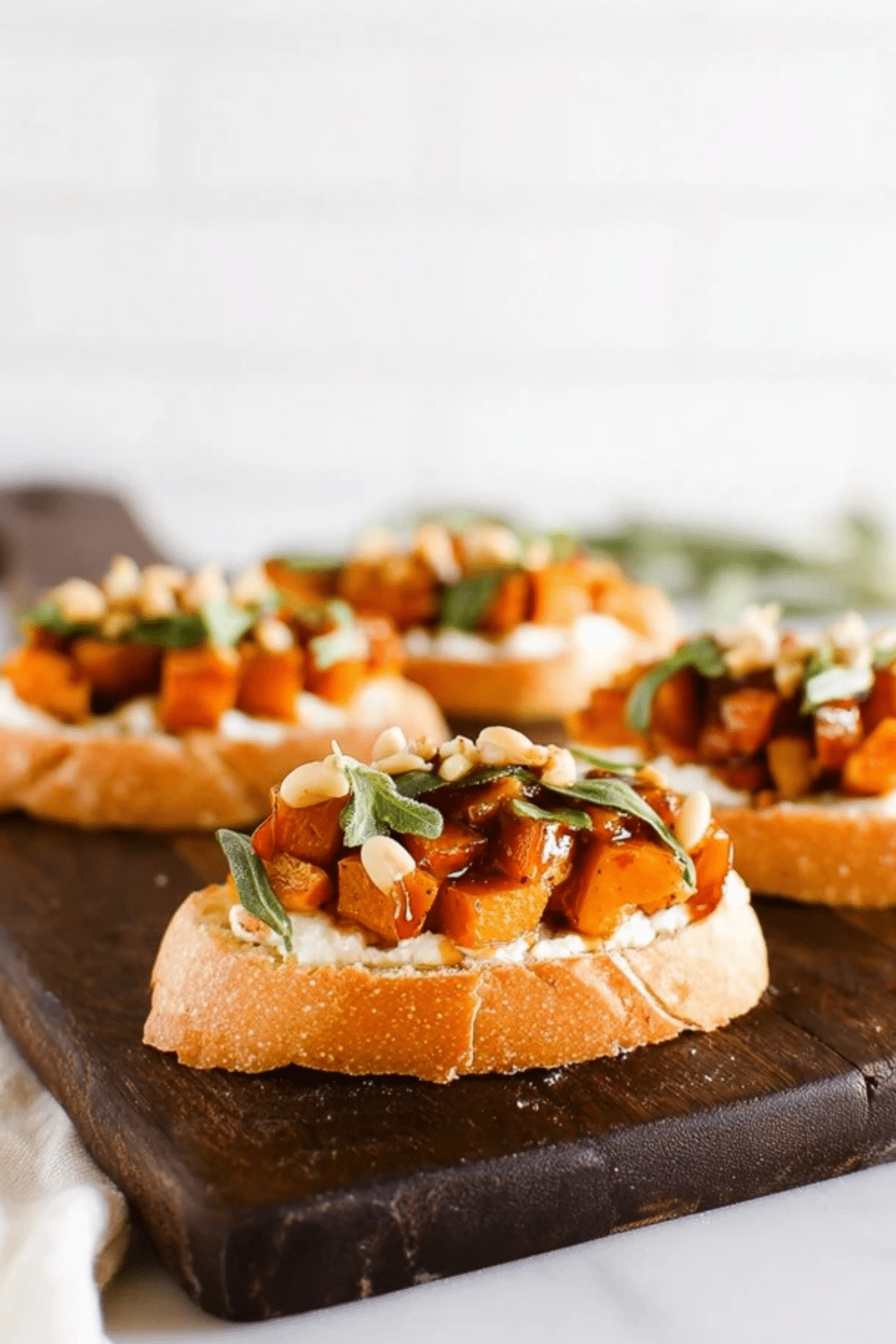 Whipped Goat Cheese Butternut Squash Bruschetta