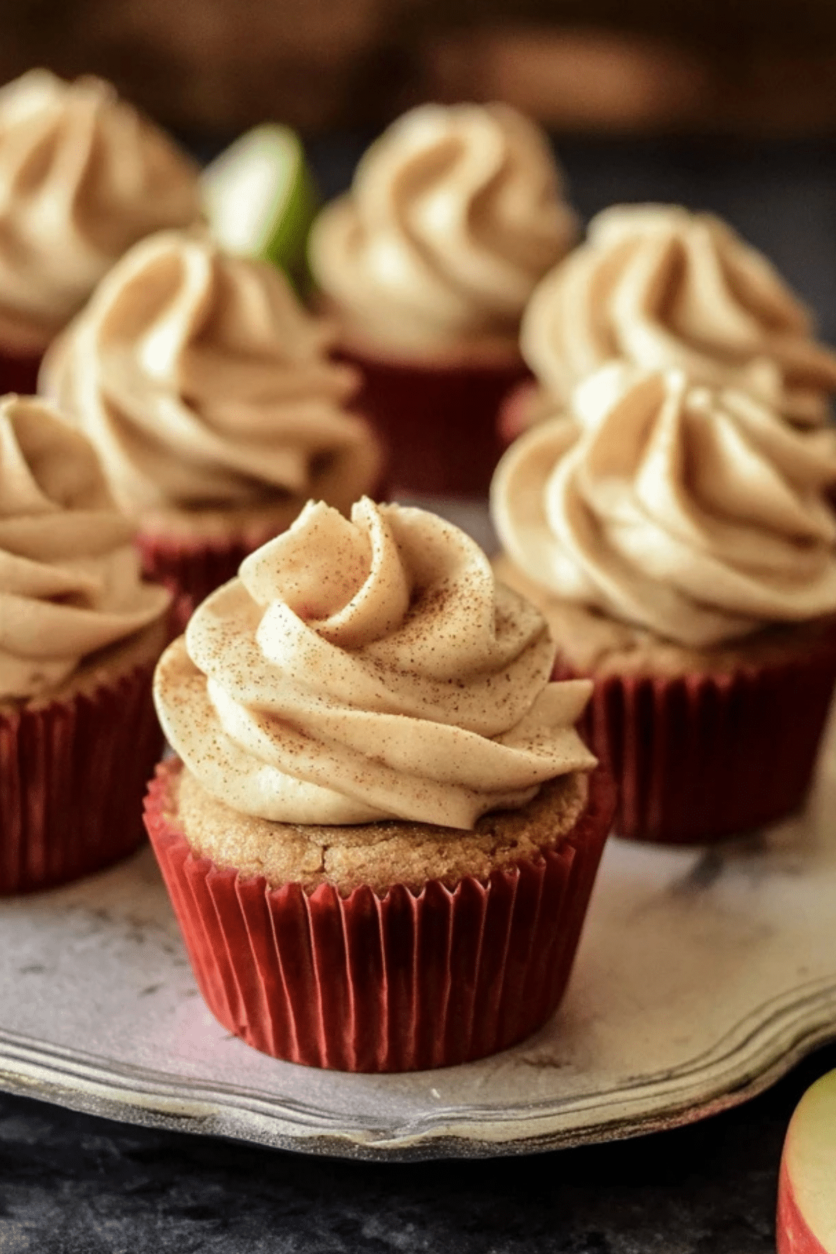 Apple Cider Cupcakes with Spiced Buttercream Frosting