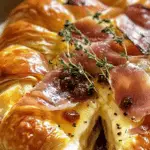 Baked Brie in Puff Pastry with Honey Fig and Prosciutto