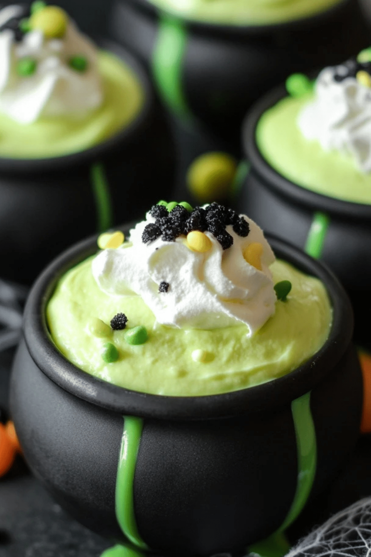 Bubbling Key Lime Mousse Cauldrons
