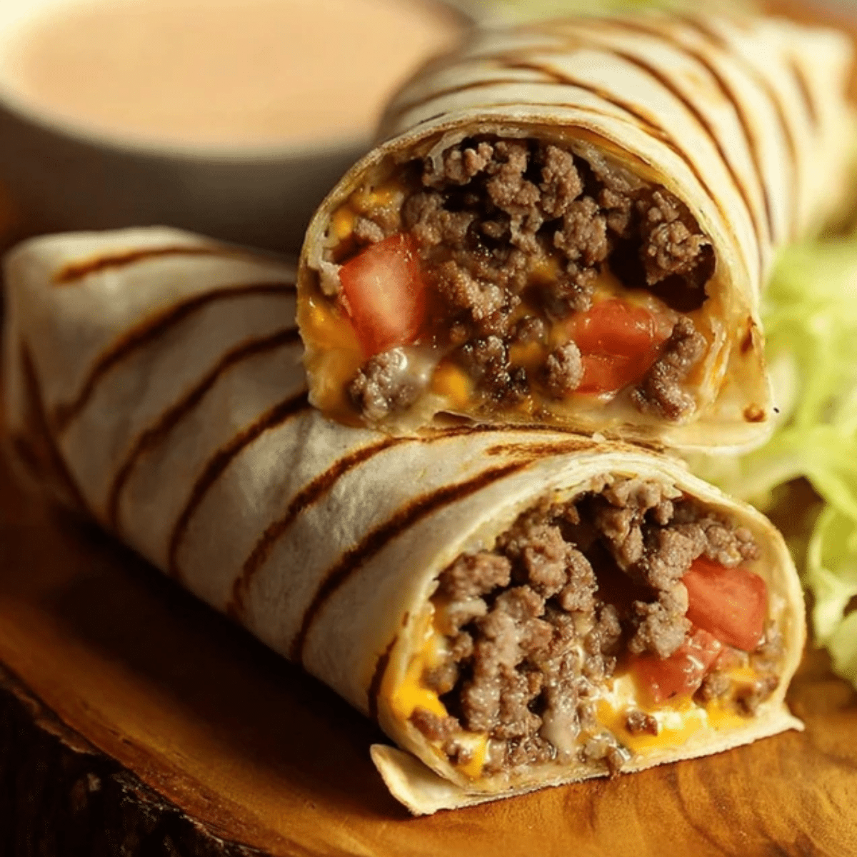 Burrito Style Cheeseburger Wraps