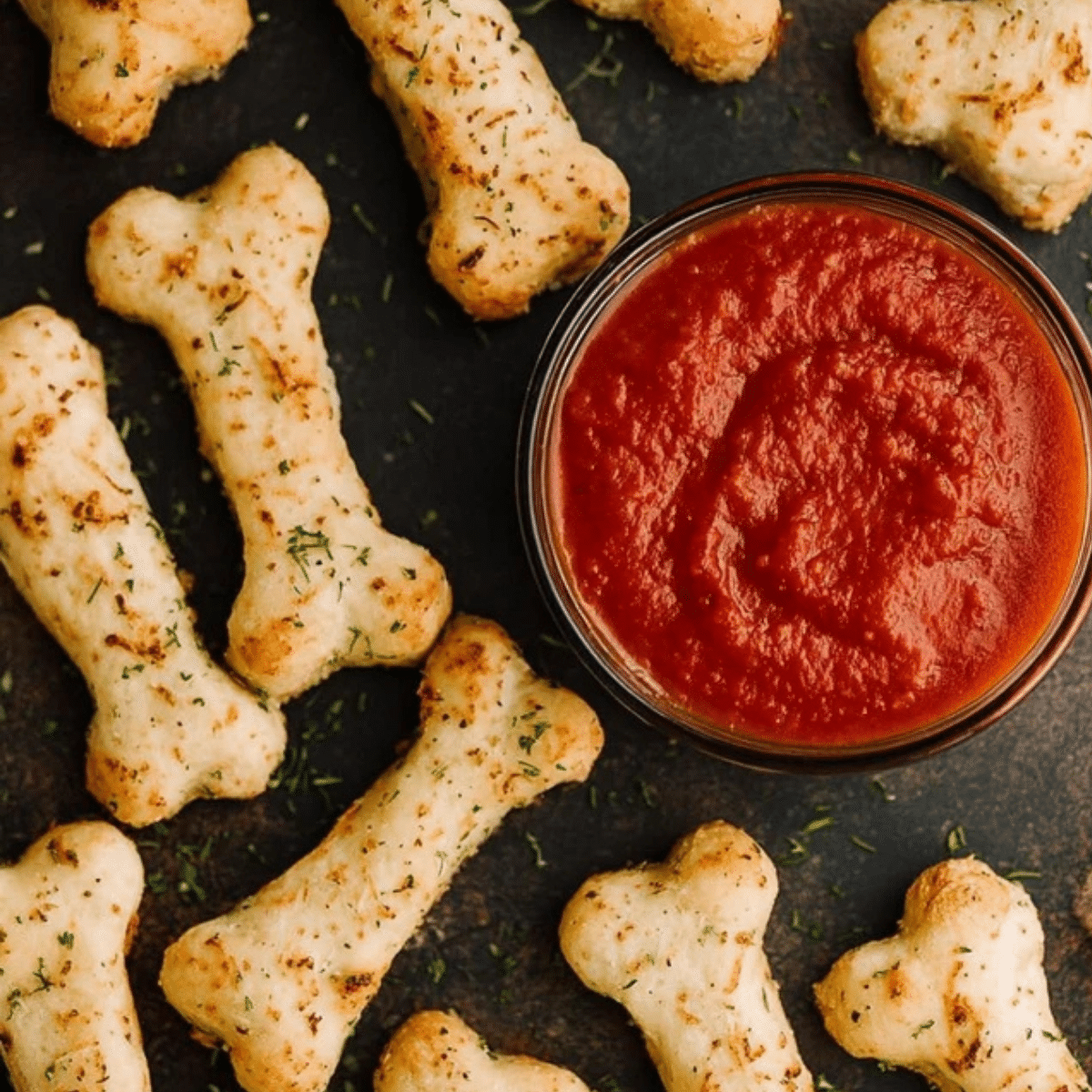 Cheesy Halloween Breadstick Bones