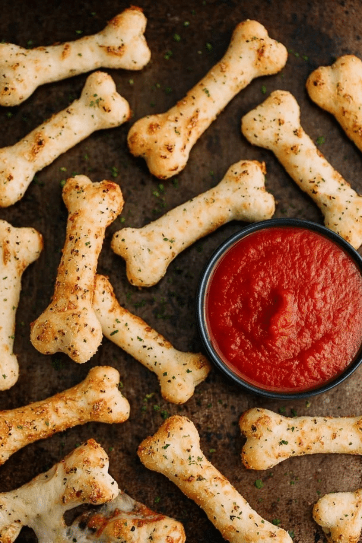 Cheesy Halloween Breadstick Bones