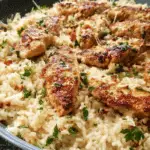 Chicken Scampi with Garlic Parmesan Rice