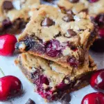 Chocolate Chip Cherry Bars with Brown Sugar