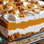 Creamy Layered Pumpkin Dessert with a Ginger Snap Crust