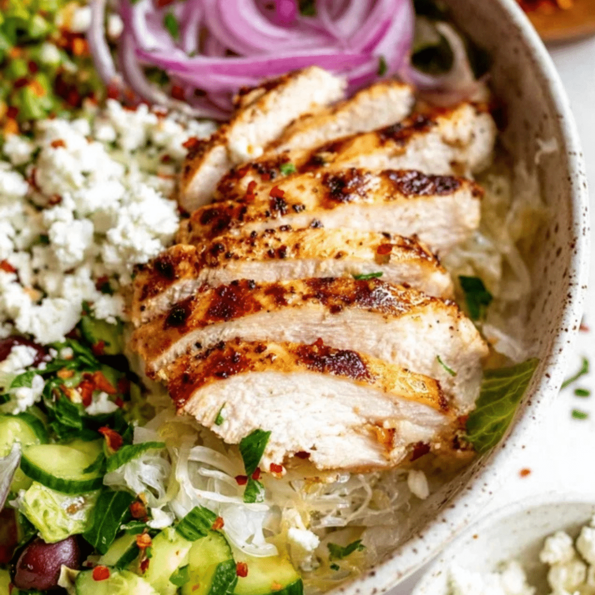 Greek Chicken Bowls With Tzatziki