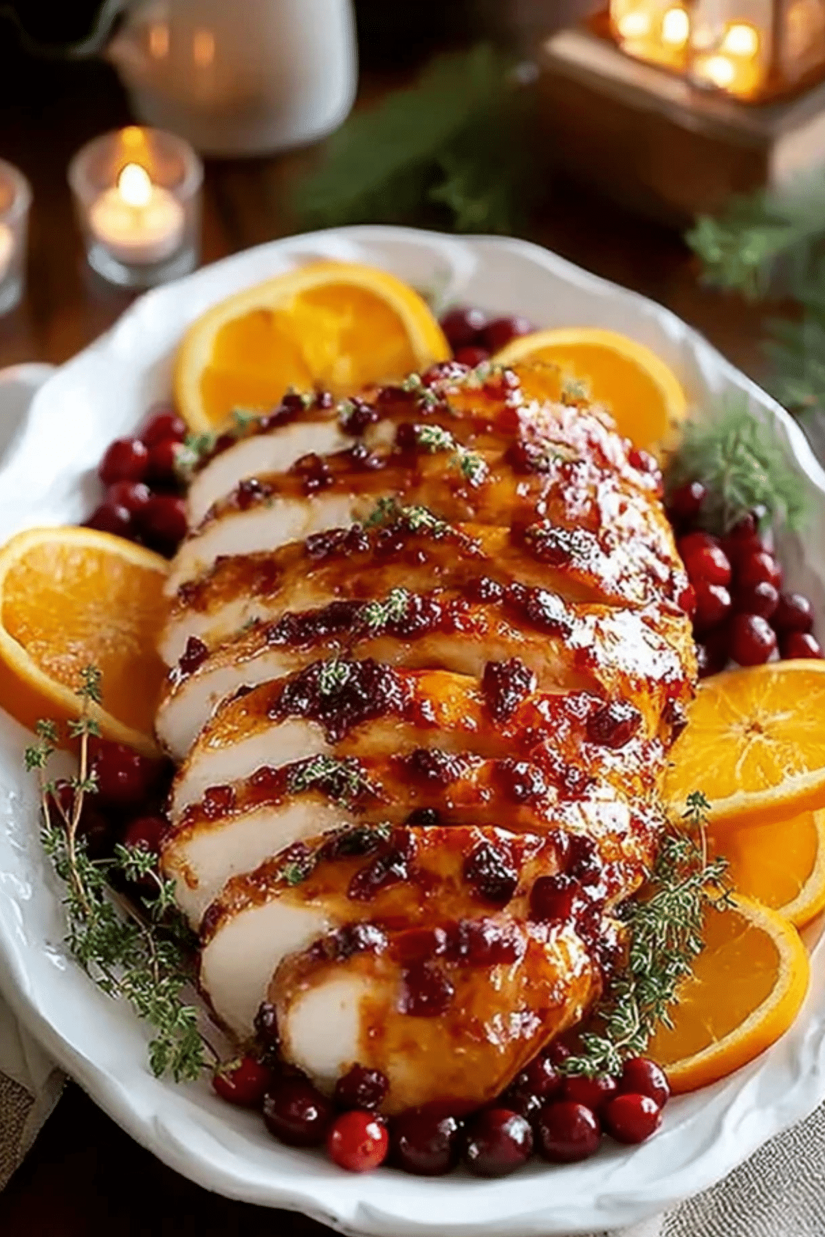 Juicy Cranberry Orange Glazed Turkey Breast