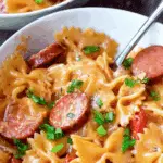 One Pot Cheesy Smoked Sausage Pasta