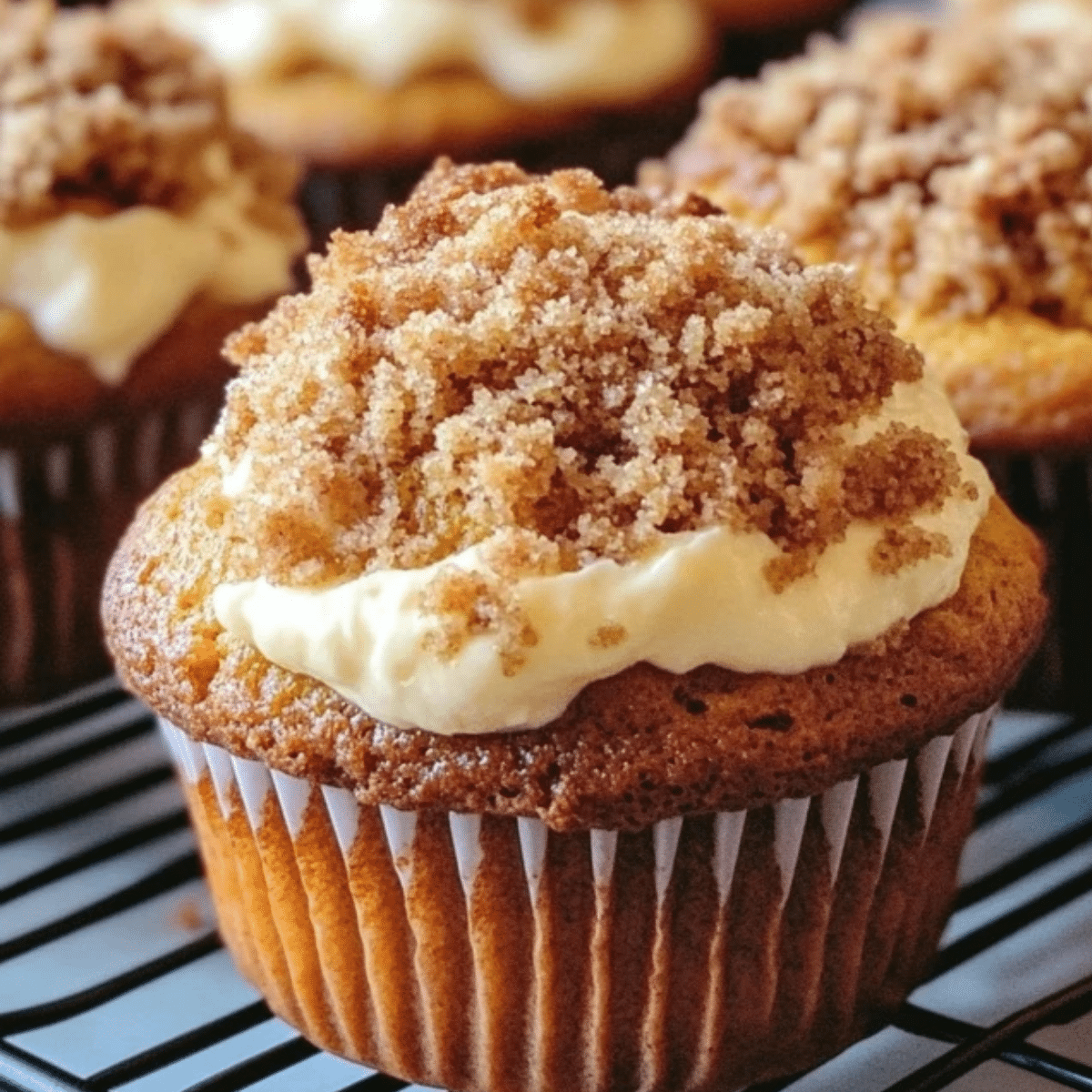 Pumpkin Streusel Muffins with Cream Cheese Filling