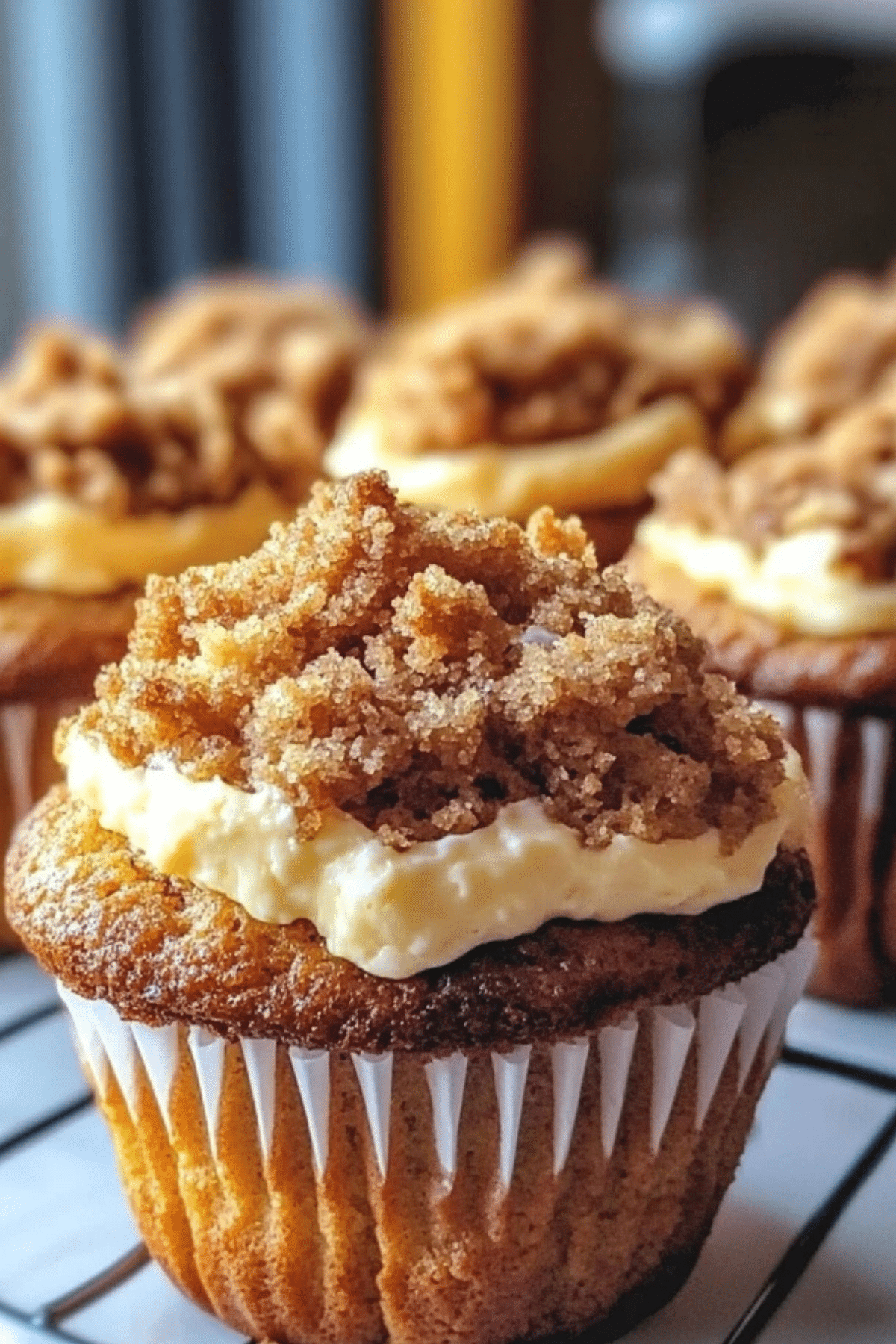 Pumpkin Streusel Muffins with Cream Cheese Filling