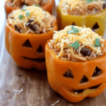 SHREDDED CHICKEN AND RICE STUFFED PEPPERS