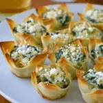 Spinach-Artichoke Dip Wonton Cups