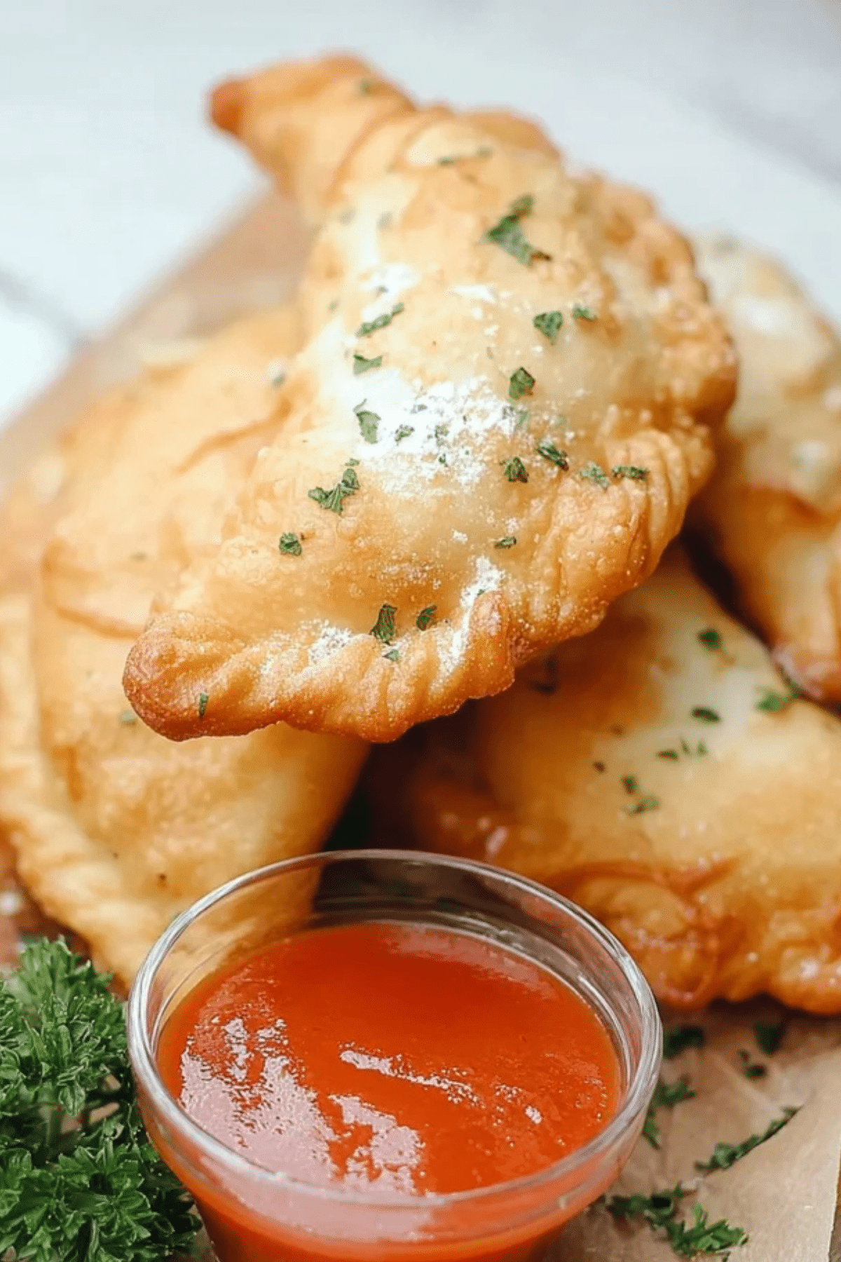 chicken alfredo air fryer calzones