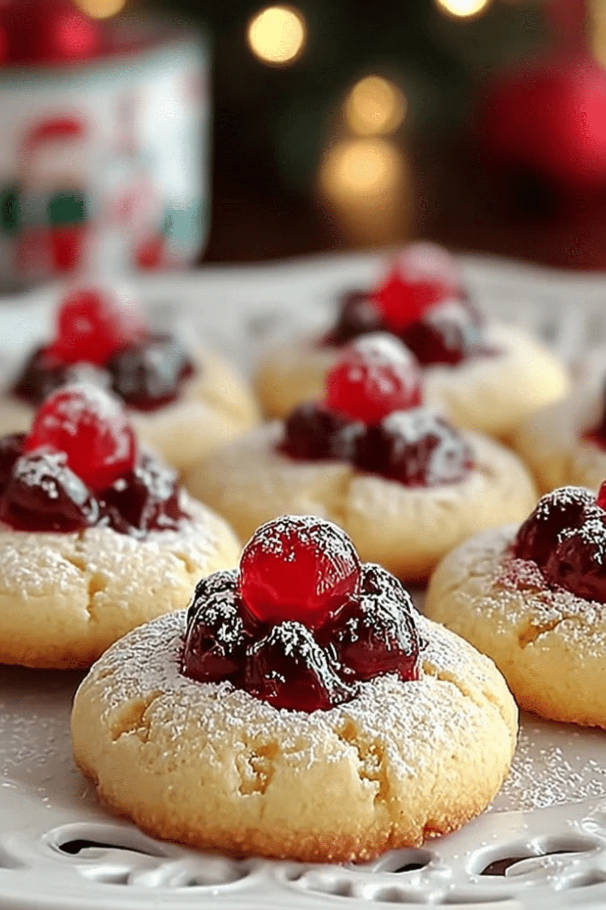 Christmas Maraschino Cherry Shortbread Cookies Delight
