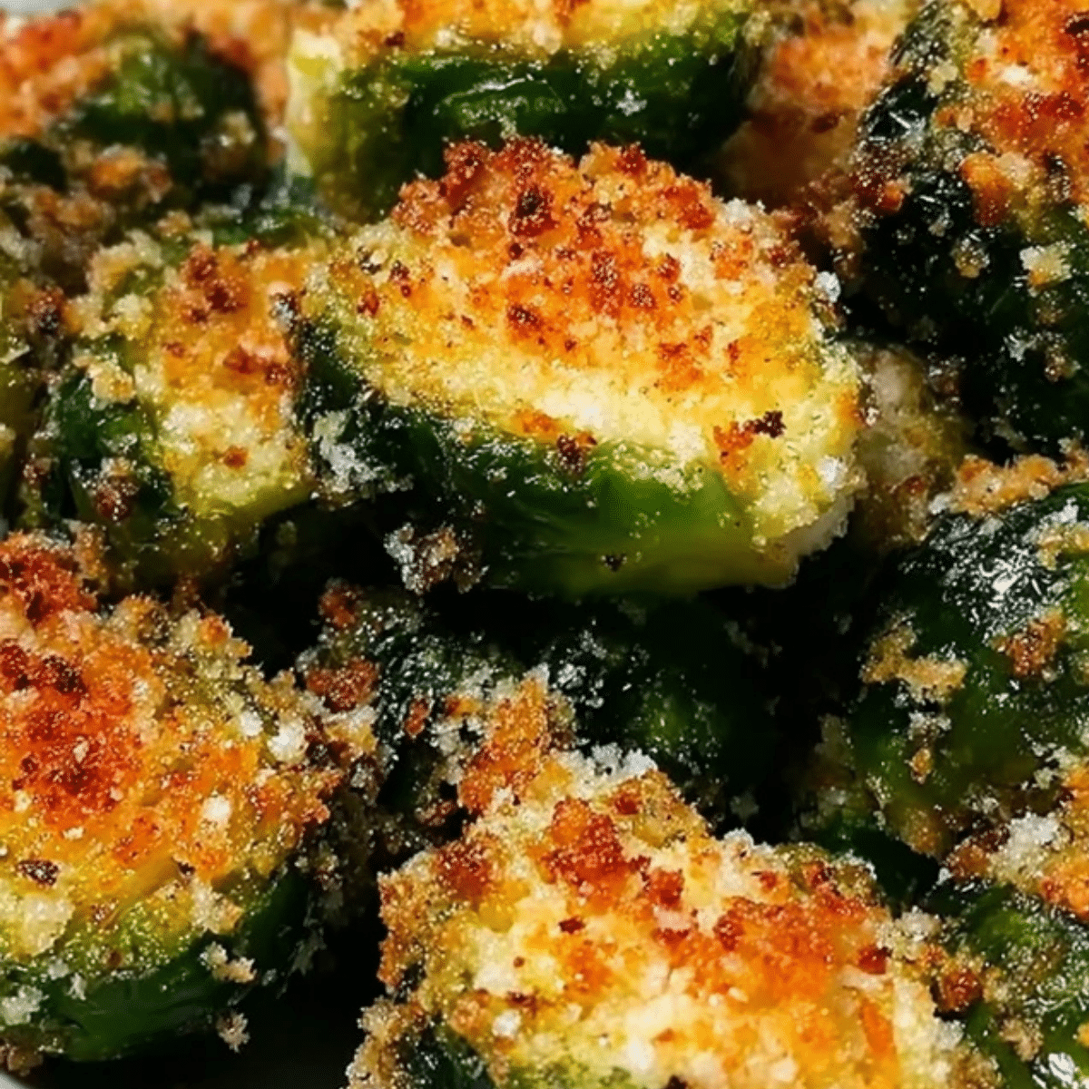 Crispy Parmesan Crusted Roasted Brussels Sprouts