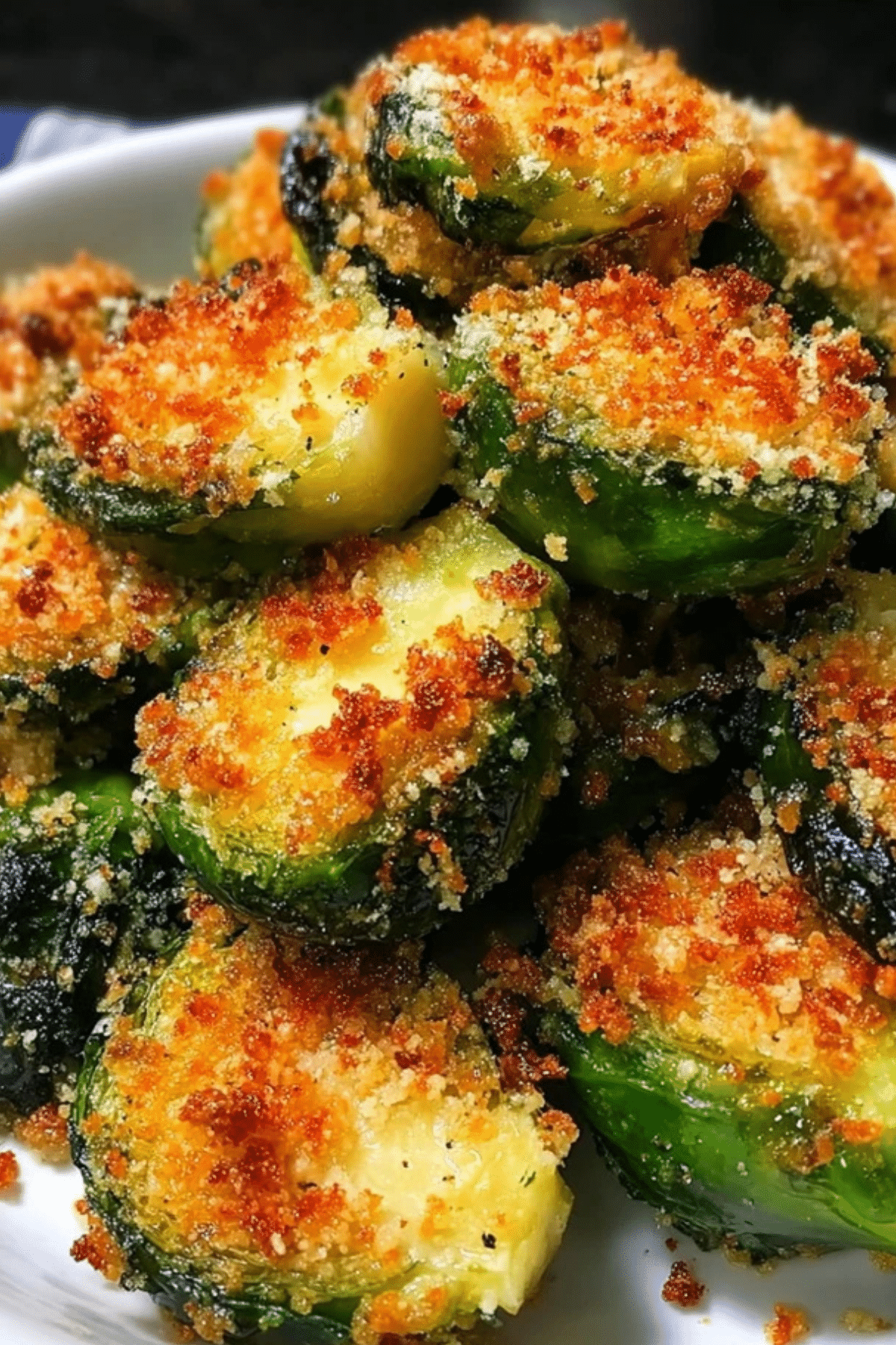 Crispy Parmesan Crusted Roasted Brussels Sprouts