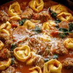 Crockpot Cheese Tortellini and Sausage