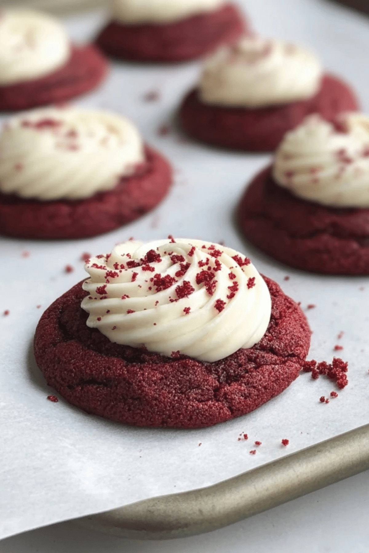 Crumbl Copycat Red Velvet Cookies