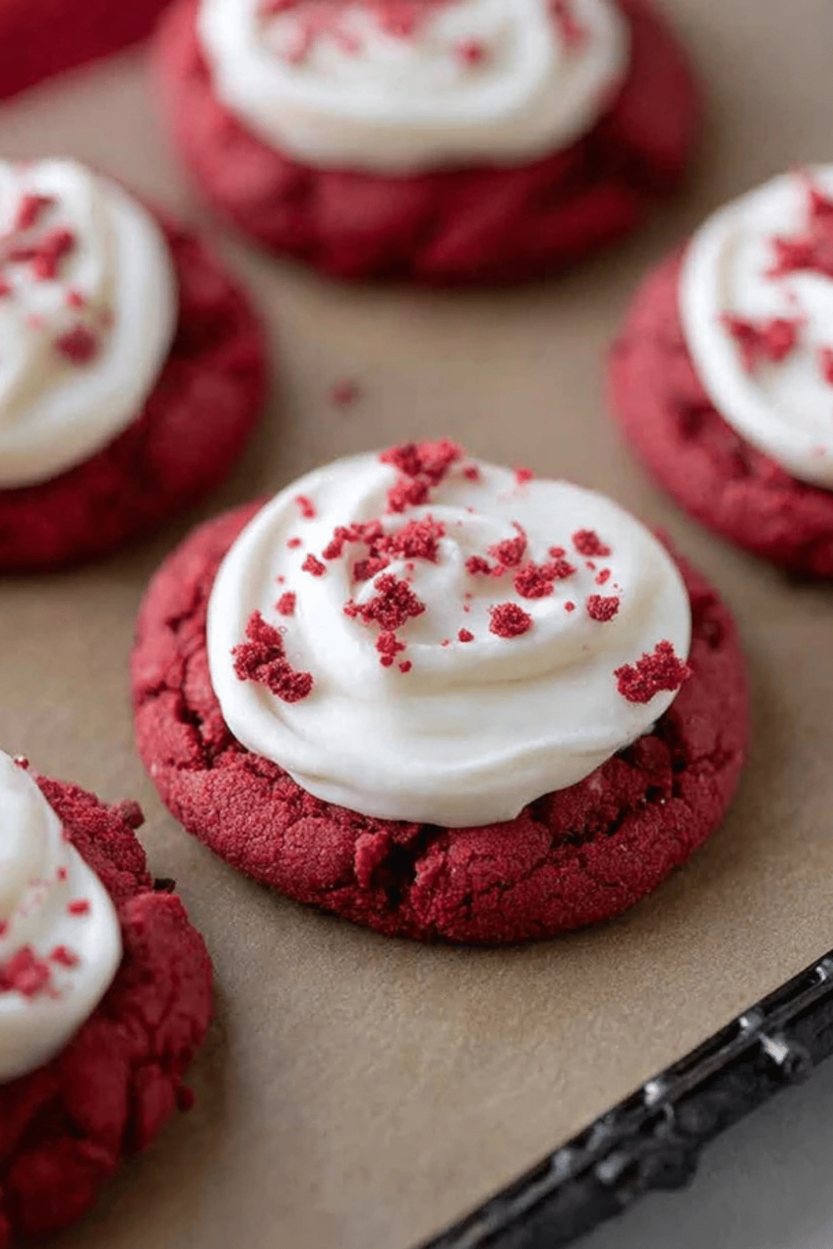 Crumbl Red Velvet Cupcake Cookies