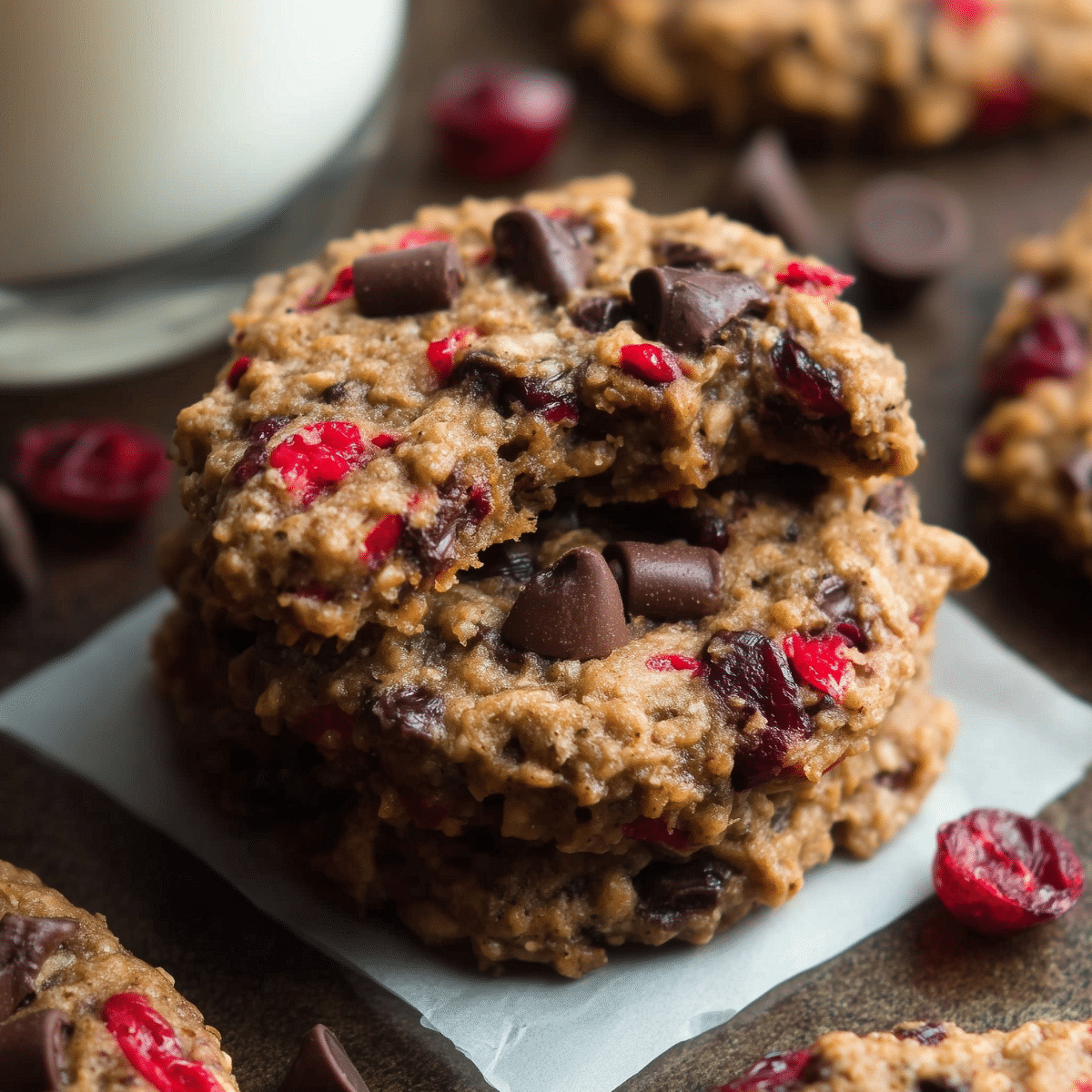 Dark Chocolate Cranberry Oatmeal Cookies