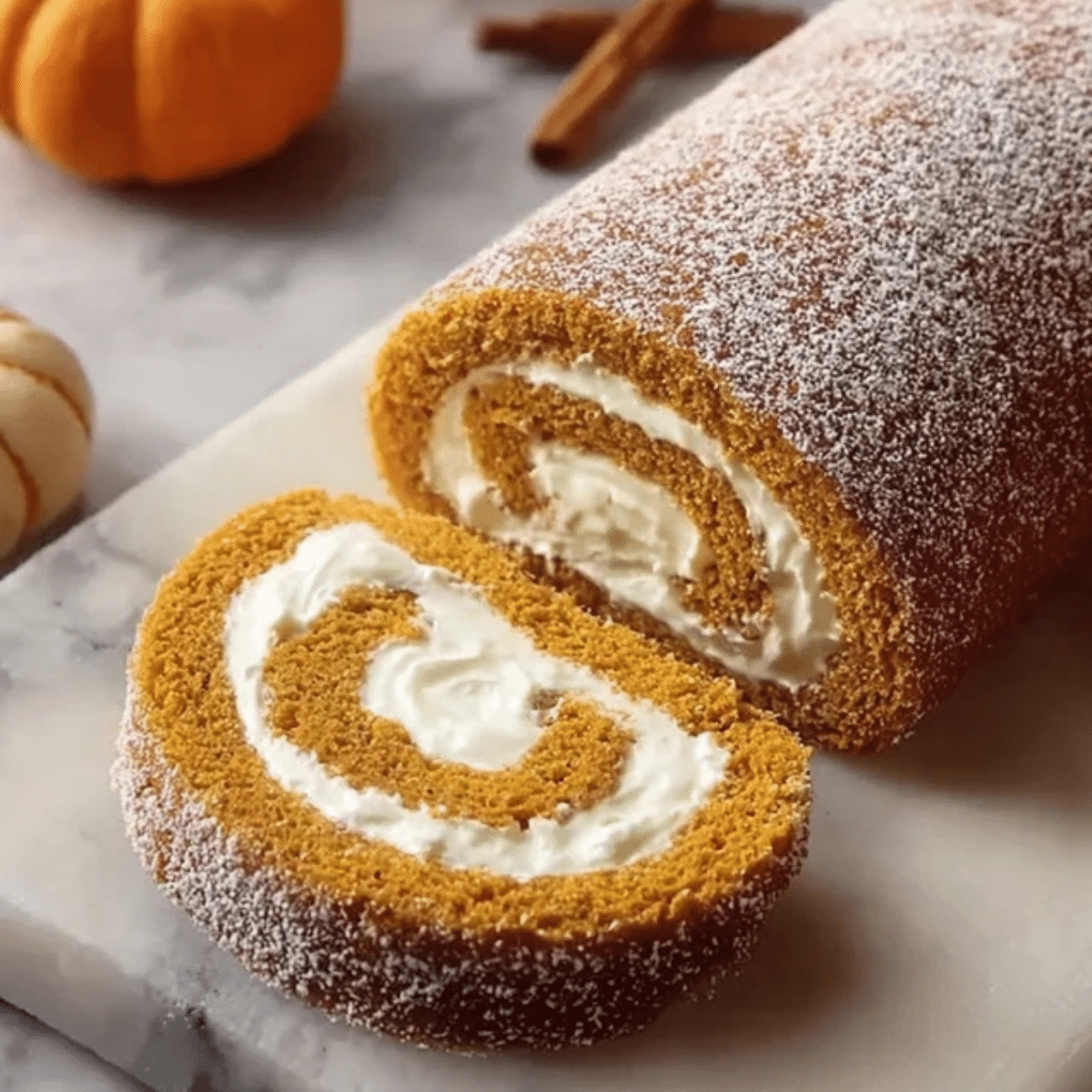 Fall Pumpkin Spice Roll Cake